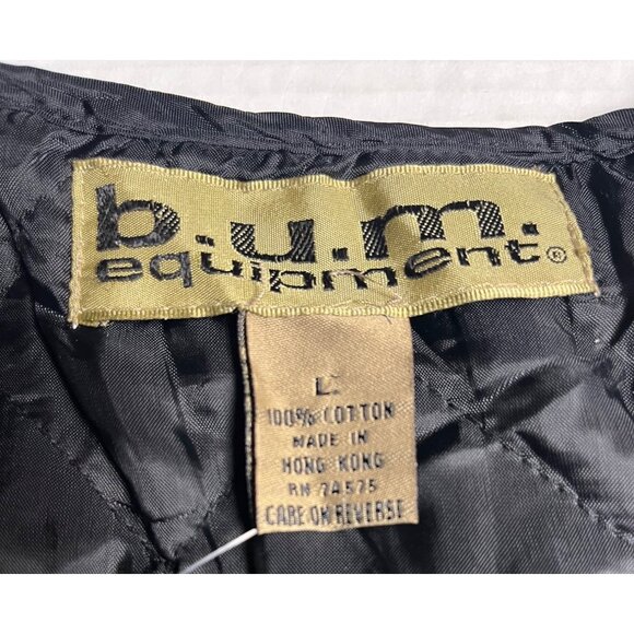 Vintage NWT men’s B.U.M. Equipment Blue & Black Plaid Quilted Cotton Vest L - Picture 3 of 11